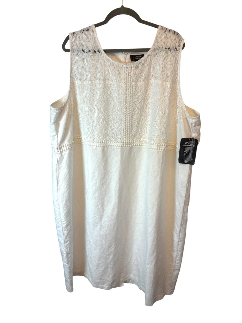 NWT Catherines White Lace Overlay Dress